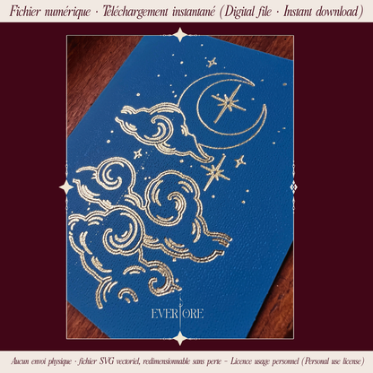 Lune & Soleil - Fichier SVG de gravure | Cadre Everlore & format générique