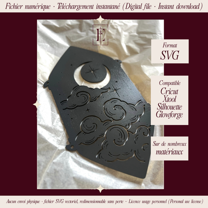 Lune & Soleil - Fichier SVG de gravure | Cadre Everlore & format générique