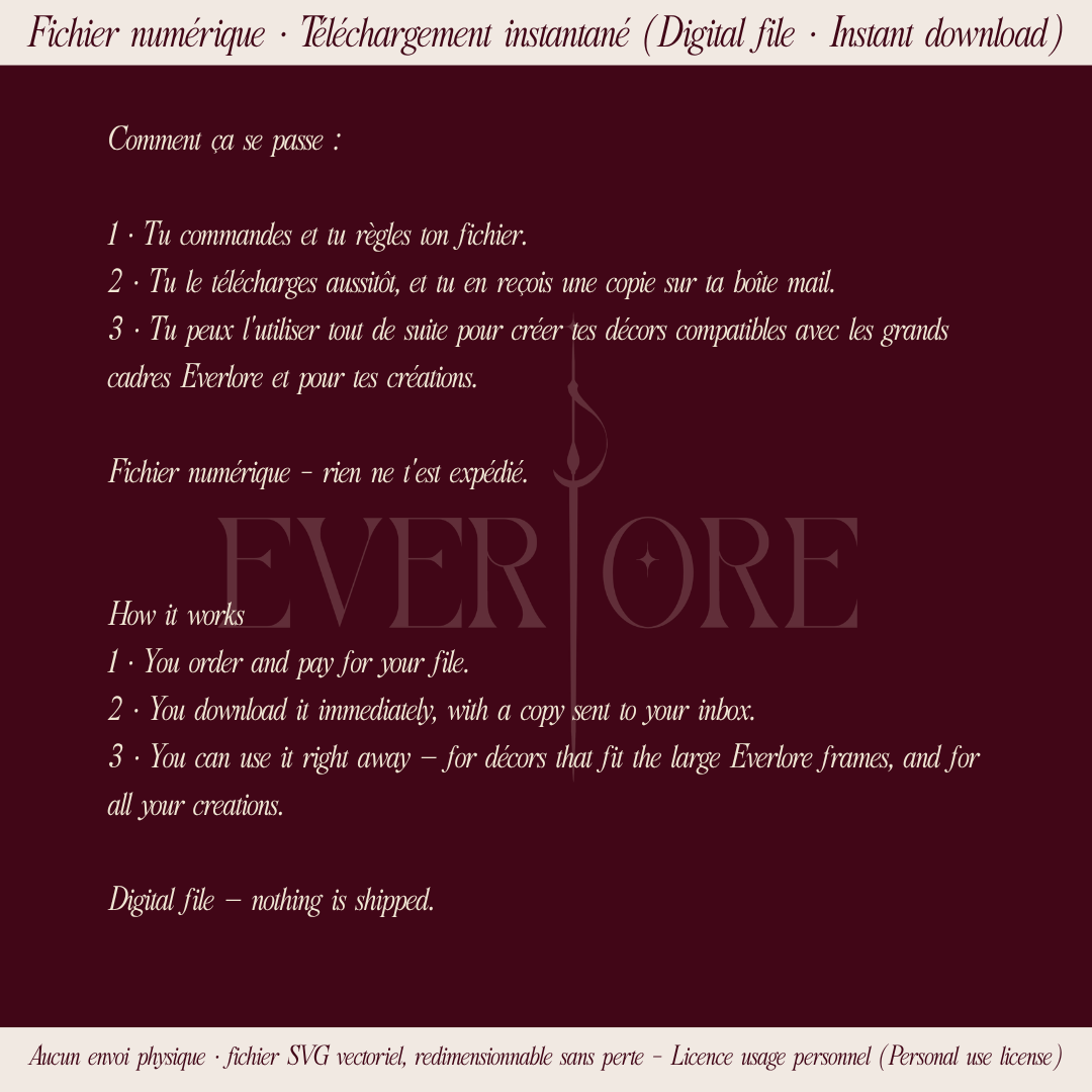 Lune & Soleil - Fichier SVG de gravure | Cadre Everlore & format générique