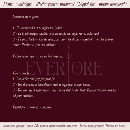 Lune & Soleil - Fichier SVG de gravure | Cadre Everlore & format générique